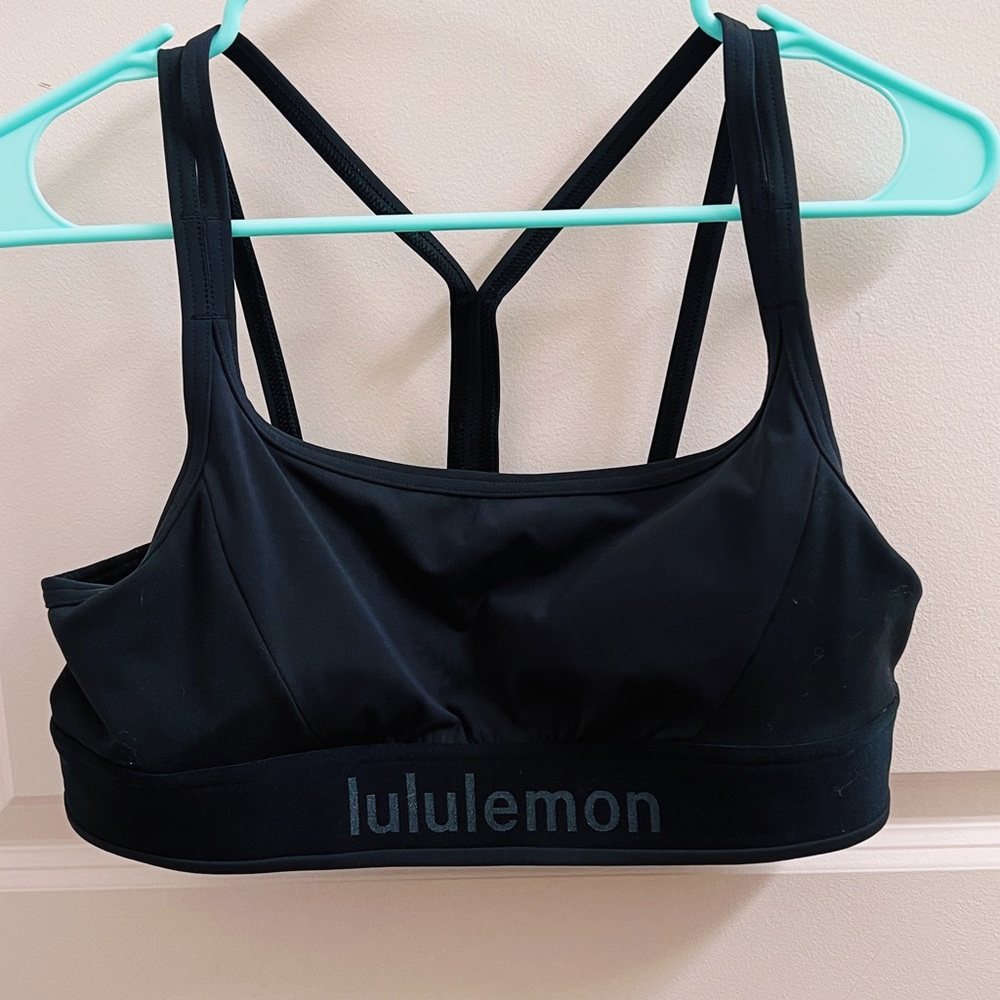 SOLD - NWOT Logo Train Strappy Bra B/C Cup (Black/Graphite Grey)